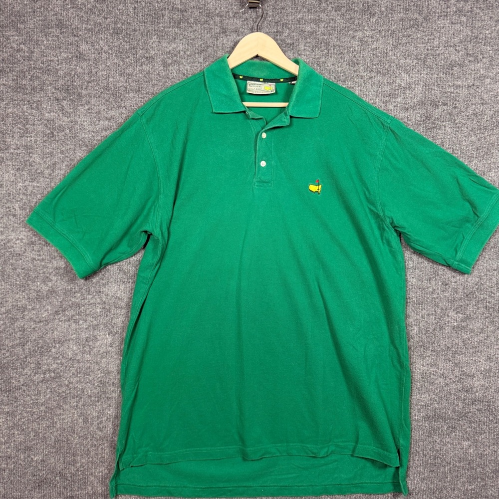 Vtg Masters Mens Size XL‎ Polo Shirt Green Augusta National Golf Slazenger